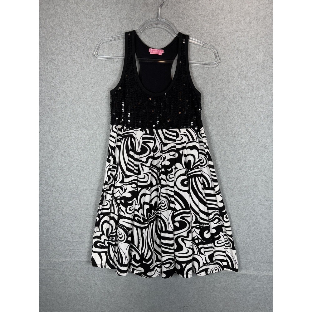 Joyous & Free Dress Womens Small Sequin Sleeveless Abstract Print Party Cocktail